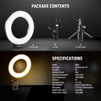 10.5" Desk Ring Light with Stands Phone Holders (2 Pack)