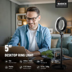 10.5" Desk Ring Light with Stands Phone Holders (2 Pack)