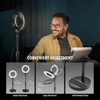 10.5" Desk Ring Light with Stands Phone Holders (2 Pack)