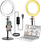 10.5" Desk Ring Light with Stands Phone Holders (2 Pack)