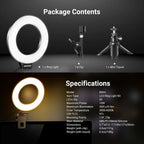 10.5" Desk Ring Light with Stands Phone Holders (2 Pack)