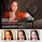10.5" Desk Ring Light with Stands Phone Holders (2 Pack)