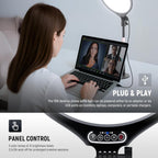 10.5" Desk Ring Light with Stands Phone Holders (2 Pack)