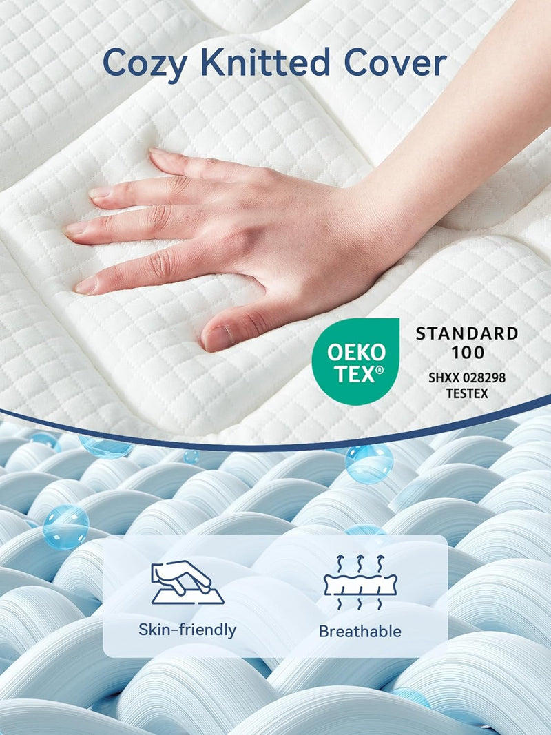 Mattress 10.6 Inch Memory Foam Pocket Sprung Bed