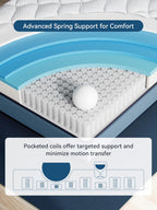 10.6 Inch Mattress Medium Firm Hybrid with Memory