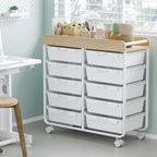 10-Drawer Craft Organiser Trolley Cart Mobile Rolling Diy