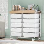 10-Drawer Craft Organiser Trolley Cart Mobile Rolling Diy