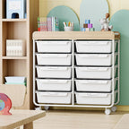 10-Drawer Craft Organiser Trolley Cart Mobile Rolling Diy