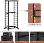 10-Drawer Storage Trolley Rolling Cart with Wooden Top