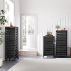 10-Drawer Storage Trolley Rolling Cart with Wooden Top