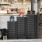 10-Drawer Storage Trolley Rolling Cart with Wooden Top
