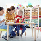 10-Drawer Storage Trolley Rolling Cart with Wooden Top