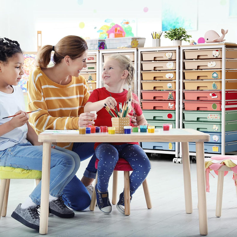 10-Drawer Storage Trolley Rolling Cart with Wooden Top