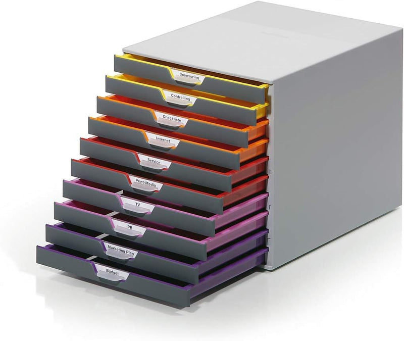 10 Drawer Unit Desktop Set with 10 Colour