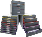 10 Drawer Unit Desktop Set with 10 Colour