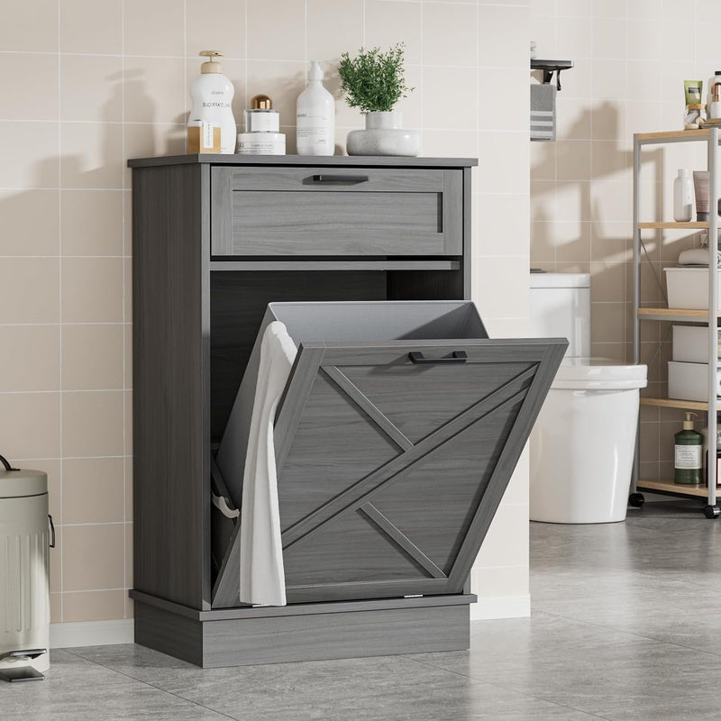10 Gallons Tilt Out Trash Can Cabinet Wooden