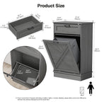 10 Gallons Tilt Out Trash Can Cabinet Wooden