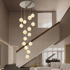 10 Glass Ball Chandelier Light Fixture Staircase Pendant