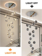 10 Glass Ball Chandelier Light Fixture Staircase Pendant