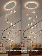 10 Glass Ball Chandelier Light Fixture Staircase Pendant