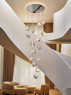 10 Glass Ball Chandelier Light Fixture Staircase Pendant