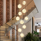 10 Glass Ball Chandelier Light Fixture Staircase Pendant