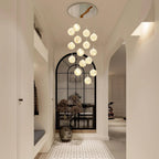 10 Glass Ball Chandelier Light Fixture Staircase Pendant