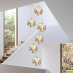 10 Glass Ball Chandelier Light Fixture Staircase Pendant