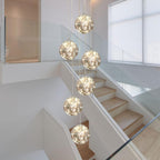 10 Glass Ball Chandelier Light Fixture Staircase Pendant