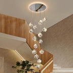 10 Glass Ball Chandelier Light Fixture Staircase Pendant