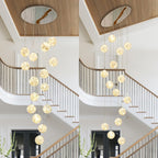 10 Glass Ball Chandelier Light Fixture Staircase Pendant