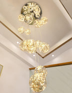 10 Glass Ball Chandelier Light Fixture Staircase Pendant
