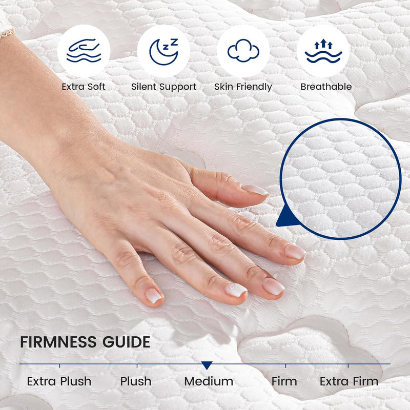 10-Inch Mattress Hybrid Cooling Memory Foam Pocketed Springs