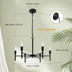 10-Light Wagon Wheel Chandelier Industrial Farmhouse Round