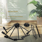 10-Light Wagon Wheel Chandelier Industrial Farmhouse Round