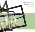 10-Light Wagon Wheel Chandelier Industrial Farmhouse Round Pendant