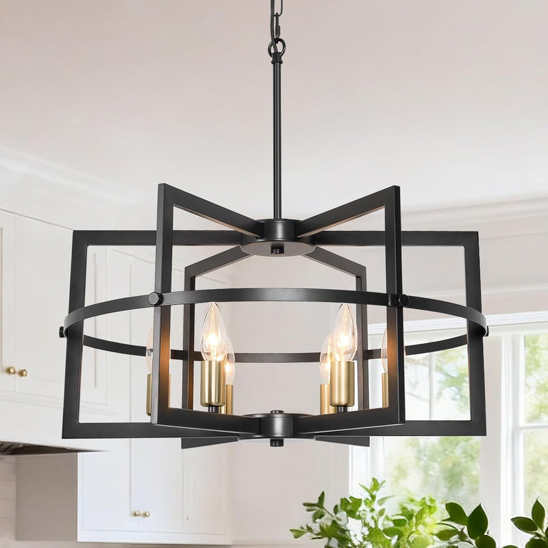 10-Light Wagon Wheel Chandelier Industrial Farmhouse Round Pendant