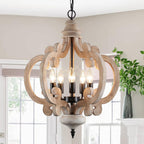 10-Light Wagon Wheel Chandelier Industrial Farmhouse Round Pendant