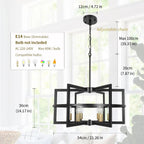 10-Light Wagon Wheel Chandelier Industrial Farmhouse Round Pendant
