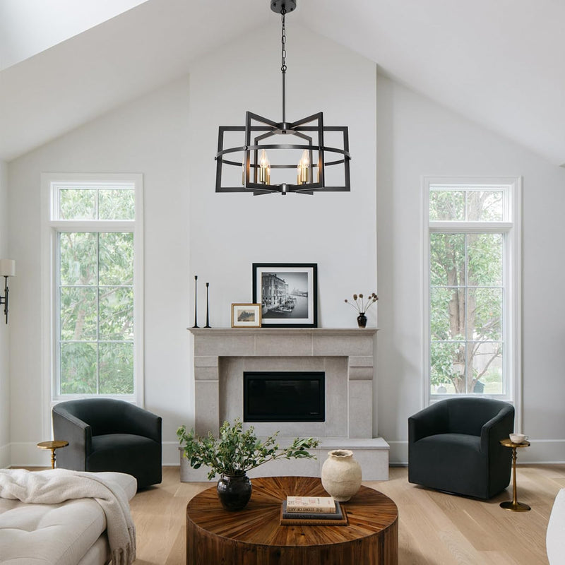 10-Light Wagon Wheel Chandelier Industrial Farmhouse Round Pendant