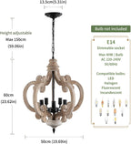 10-Light Wagon Wheel Chandelier Industrial Farmhouse Round Pendant