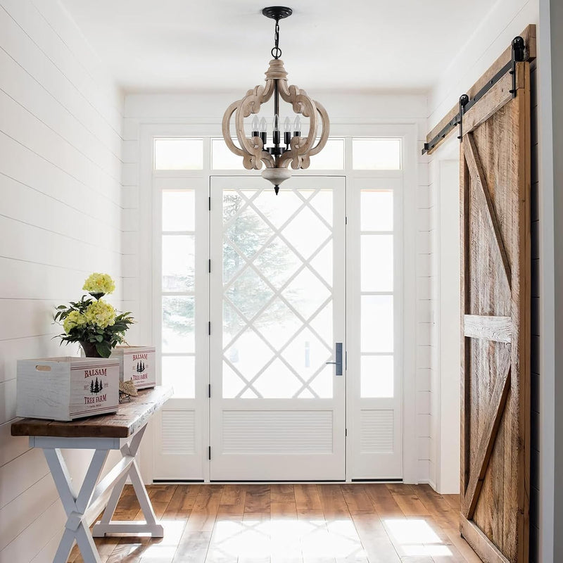 10-Light Wagon Wheel Chandelier Industrial Farmhouse Round Pendant