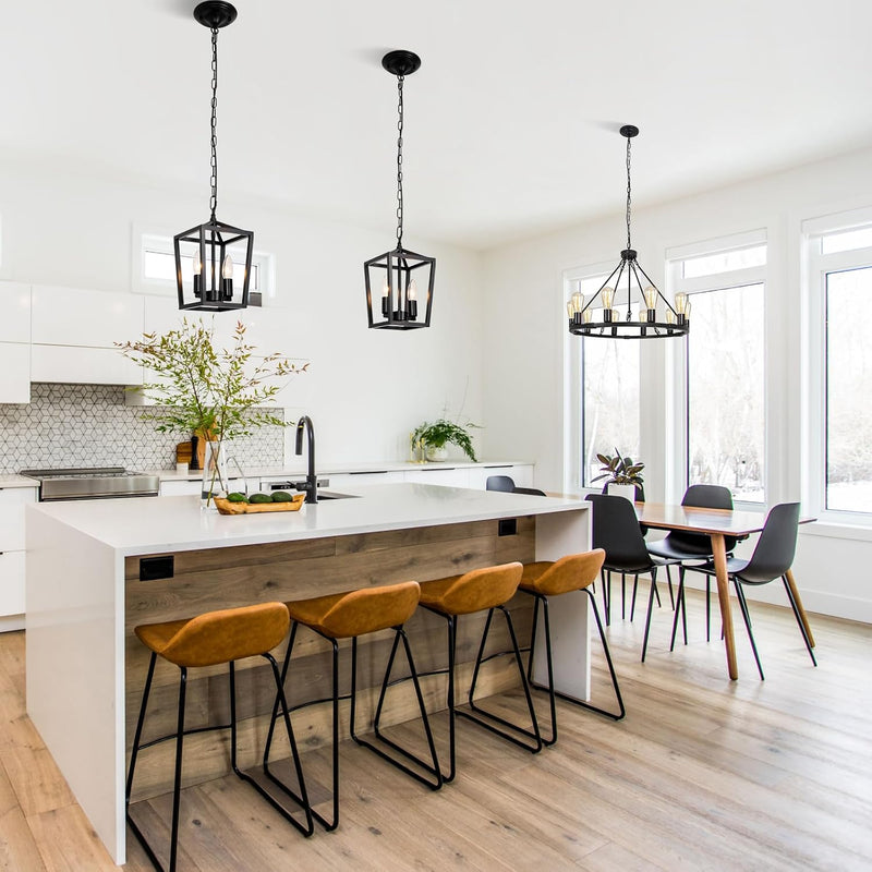10-Light Wagon Wheel Chandelier Industrial Farmhouse Round Pendant