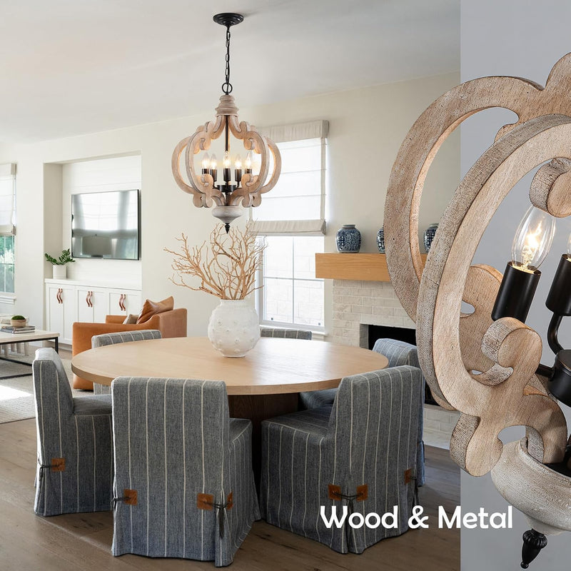 10-Light Wagon Wheel Chandelier Industrial Farmhouse Round Pendant