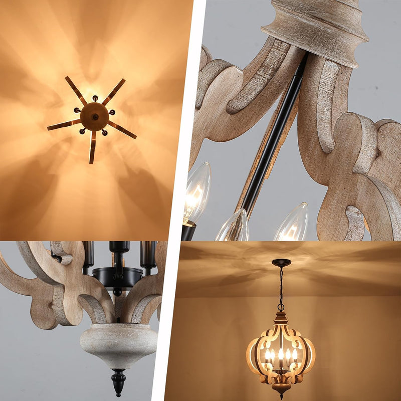 10-Light Wagon Wheel Chandelier Industrial Farmhouse Round Pendant