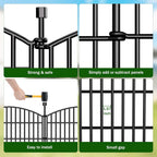 10 Panels Decorative Garden Fence with Gate 81.3