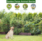 10 Panels Decorative Garden Fence with Gate 81.3