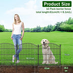 10 Panels Decorative Garden Fence with Gate 81.3