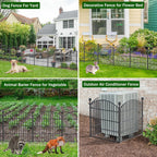 10 Panels Decorative Garden Fence with Gate 81.3