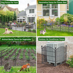 10 Panels Decorative Garden Fence with Gate 81.3